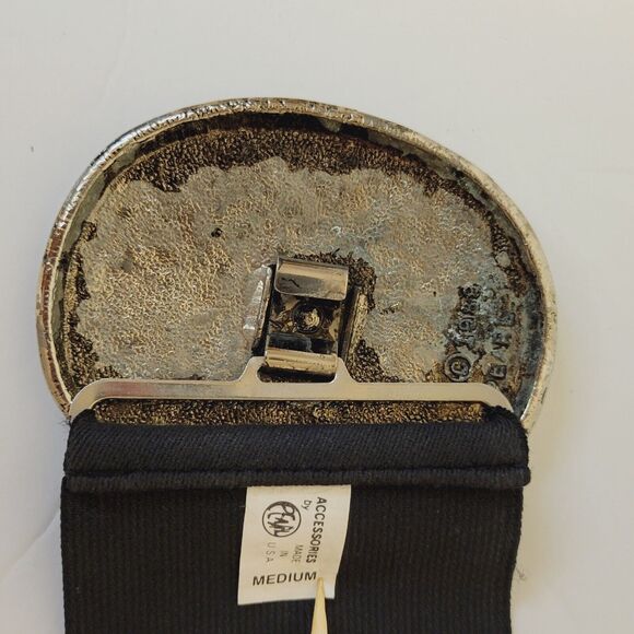 Vintage Accessories By PEARL Made In USA Black Stretch Sz M Women Belt - Picture 7 of 9